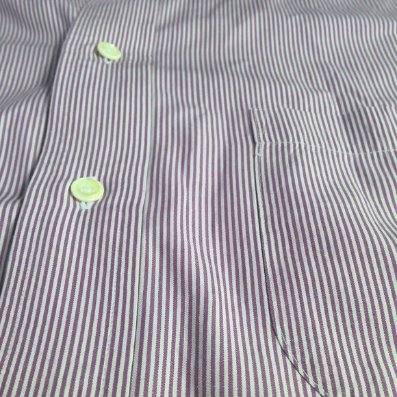 Burberry's of London Button Down Shirt Maroon Striped Men's XL - Picture 5 of 8